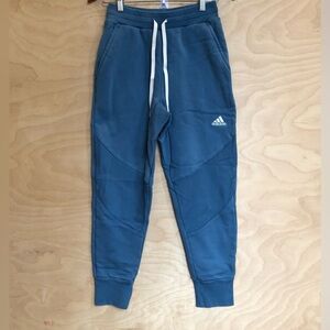 Adidas Lounge Fleece Pants Jogger Blue Elastic Waist Tapered Unisex Mens Small